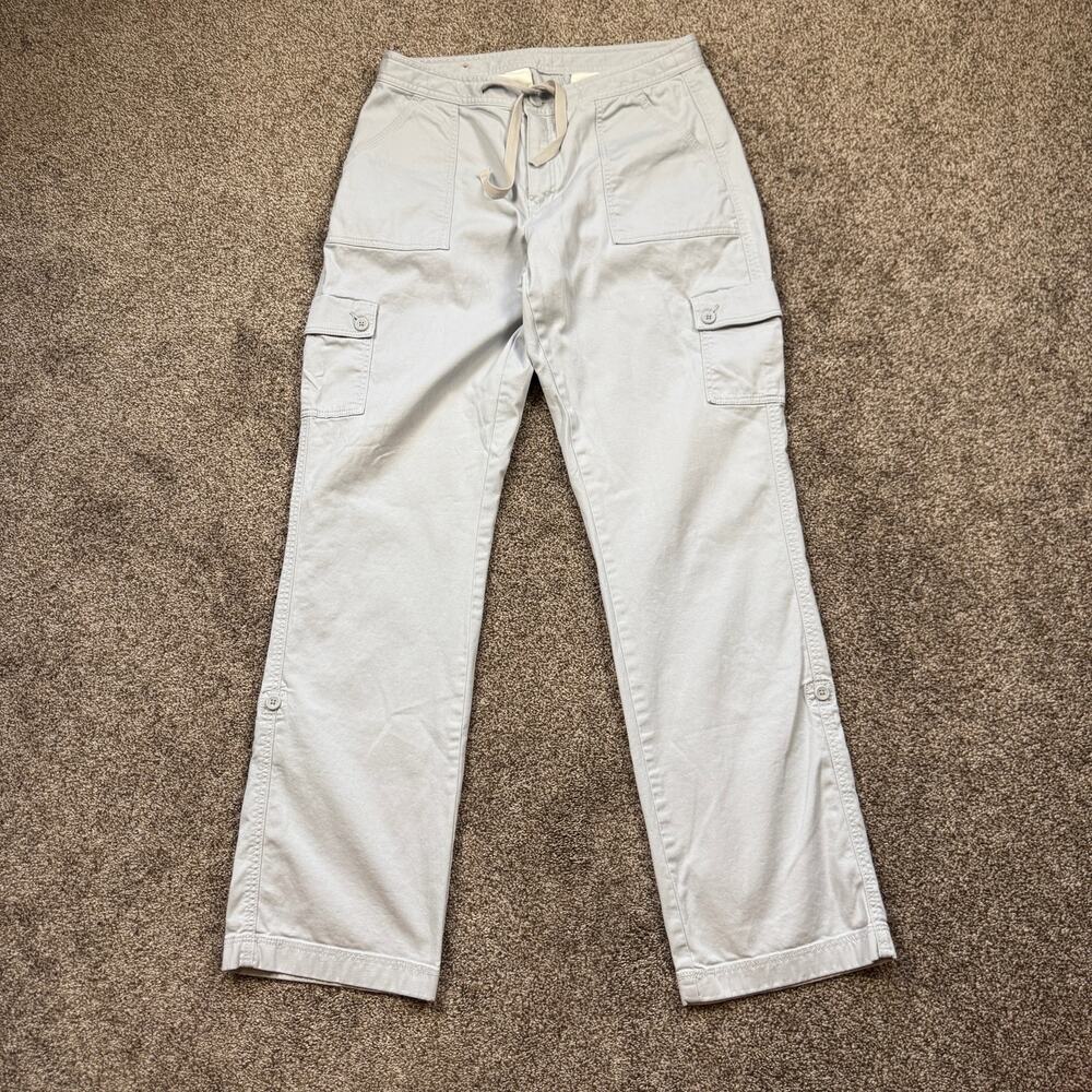 L.L. Bean Favorite Fit Cargo Pants Women's Size 8 Med Tall Light Gray Utility